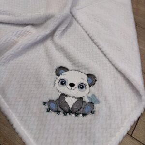 Egyrétegű Babatakaró - Panda(halszálka) kedvezményes- ÚJ (fehér )